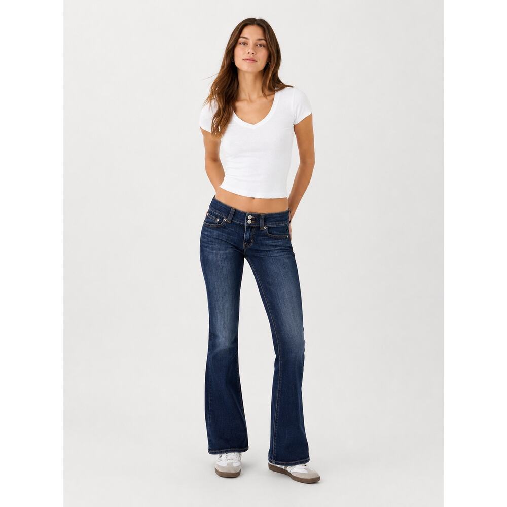 American Eagle Artist Jeans Women’s 00 Short Dark Wash Flare Bootcut Stretch